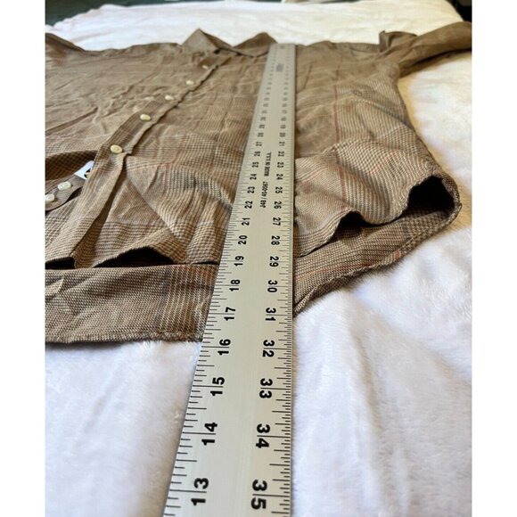 Lincs DC & Company Mens Button-Down Plaid Shirt Size XL Brown Long Sleeve Casual - Picture 7 of 10